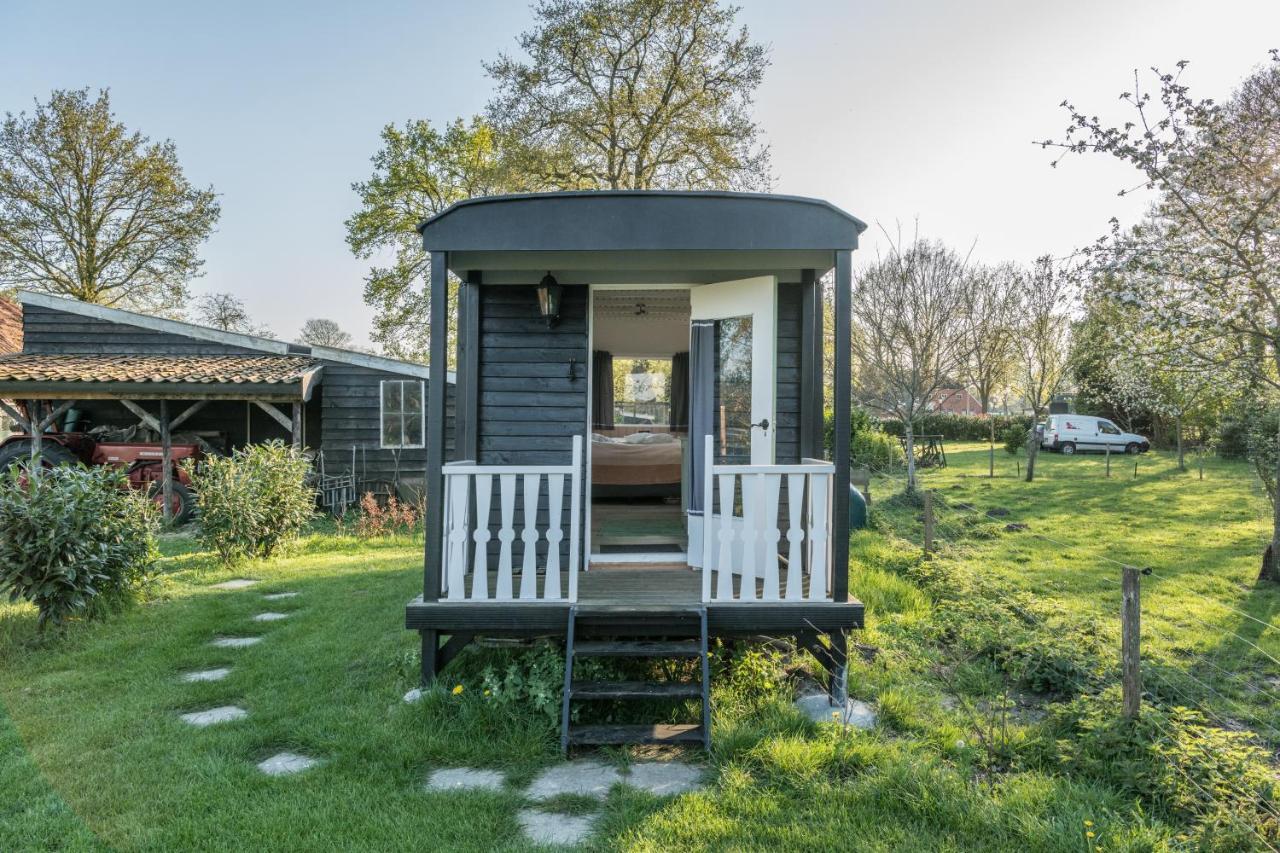 Pipowagen Elsebein Groningen Westerwolde Unieke Ligging Met Eigen Tuin En Vrij Uitzicht Over Veld Naar Natuurgebied Onstwedde Exterior foto